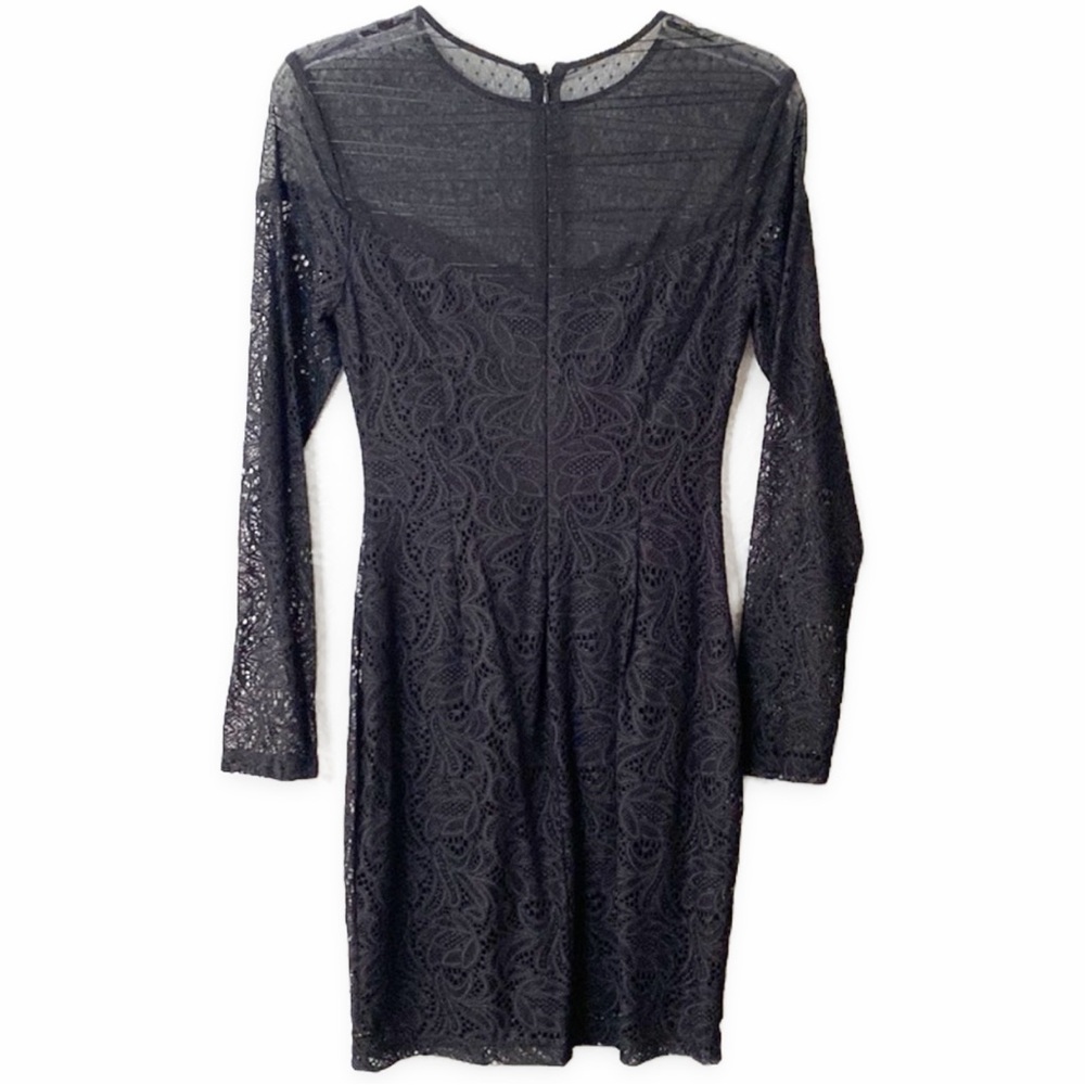 NWOT - Guess, Fitted Long Sleeve Little Black Mini Cocktail Dress, Size 2